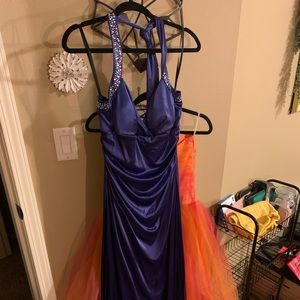 Floor-length deep purple dress